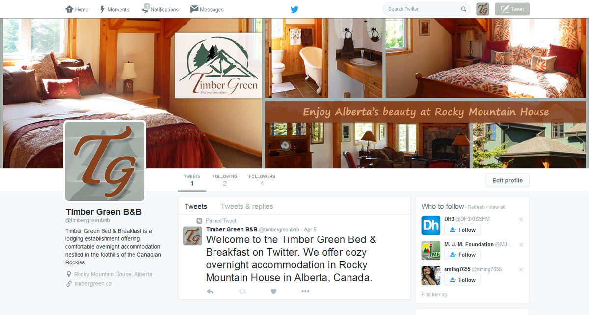 Timber Green Bed & Breakfast on Twitter