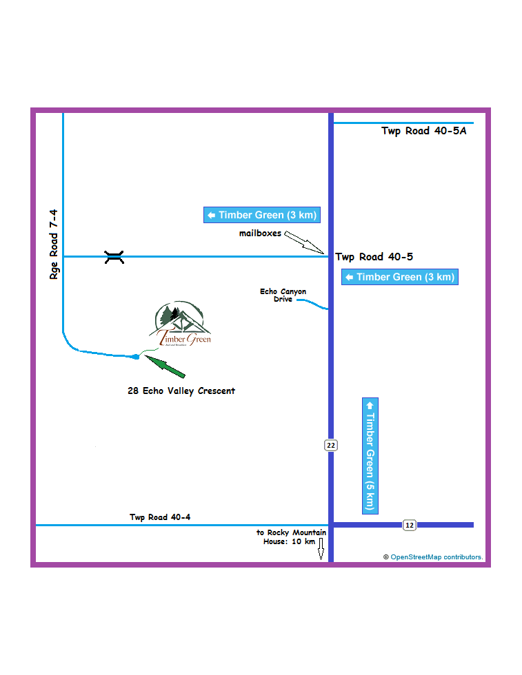 Timber Green Bed and Breakfast - Local Map Timber Green Bed and Breakfast - Local Map